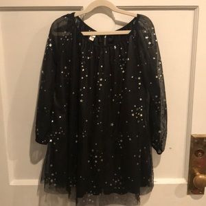 Kate Mack long sleeve dress with silver stars